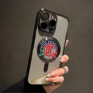 Club Deportivo Toluca Liga MX Custom Magnetic Protective Case for iPhone 11-16 Pro/Plus/Max, TPU Soft Shockproof Cover, All-Inclusive Metal Lens Guard, Scratch-Resistant, Wireless Charging Compatible