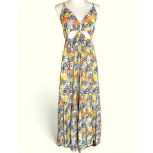 Abercrombie and Fitch Floral Maxi Dress Casual Comfortable Formal Soft Womenswear Elegance Piece Rayon Adjustable Straps
