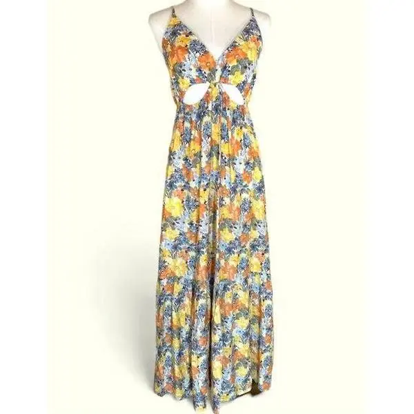 Abercrombie and Fitch Floral Maxi Dress Casual Comfortable Formal Soft Womenswear Elegance Piece Rayon Adjustable Straps