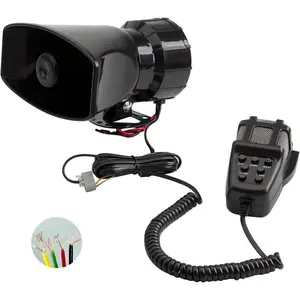 12v 7 Sound Loud Car Alarm Police Car Siren Speaker System Emergency Amplifier Alarm Kit Horn for 12V Truck Lorry Boat