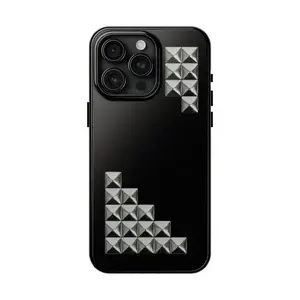 Sleek Edgy Glamorous Vibe Fashion Accessory Midnight Studded Luxe Design Art Tough Phone Case. Chic Elegant Gothic Aesthetic Rugged Shockproof Protective Cover For iPhone 17 Pro Max 16 Air 15 14 13 12 11.