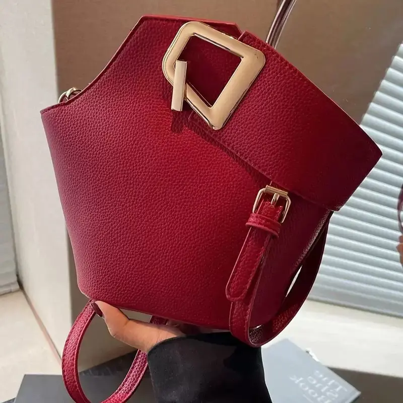 daily shoulder bag 2026 New High-End Niche PU Bucket Bag for Women – Multifunctional Commuter Shoulder/Crossbody Bag, Elegant Urban Minimalist Fashion Handbag, Everyday Work Bag
