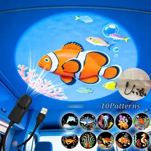 Mini LED Projector Night Light, Creative Portable LED Decorative Night Light, Ocean Life Projection Patterns, Ideal for Walls, Floors, Ceilings, Birthday Gift