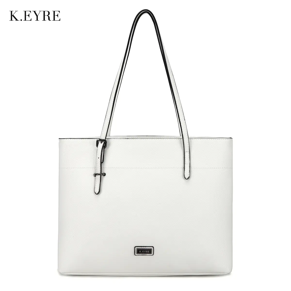 K.EYRE Tote Bag for Women, Vegan Leather Shoulder Bag Large Capacity Everyday Purse with Zipper, Simple Casual Work Bag