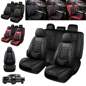Fits for Chevy Chevrolet Silverado GMC Sierra 1500 2007-2024 2500/3500 HD Pickup Truck Seat Cover Protector Cushion Leather Waterproof