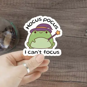 Funny ADHD Sticker Hocus Pocus I Cant Focus Vinyl Decal for Laptop Water Bottle Neurodivergent Humor Gift for ADHD Friends Versatile Use Thoughtful Gift