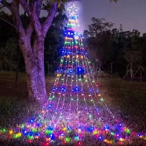 () Outdoor Christmas Lights, Christmas Decorations, 320 LED String Lights with 12"  Topper, 8 Light Modes  for Outdoor Christmas Tree,  Year, Yard, Holiday Decor (Multicolor)