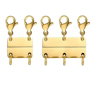 Multi Necklace Layering Clasp, Gold Necklace Separator for Layering, Strong Magnetic Clasps Jewelry Connectors for Layered Look