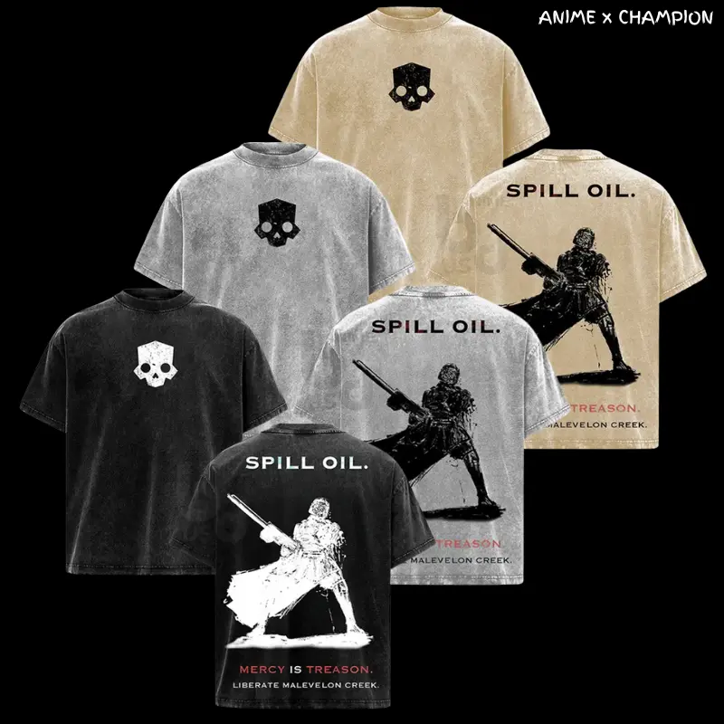 Helldivers 2 Oversized Washed Hoodie & Tee Set – Double Sided Print Streetwear – Unisex Gaming Apparel – Gift for Helldivers Fans