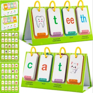 Cvc & Cvcc Words Games Phonics Flash Cards for Preschool Kindergarten, Alphabet Learning Pocket Chart, Educational Tool for Students Teachers, Flashcards Learning Alphabet