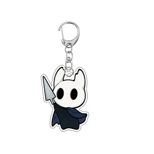 Anime Fashion Hollow Knight Figure Cartoon Acrylic Keychain Women Men Chain Keyring Key Charm Ornament Pendant Hanging Jewelry