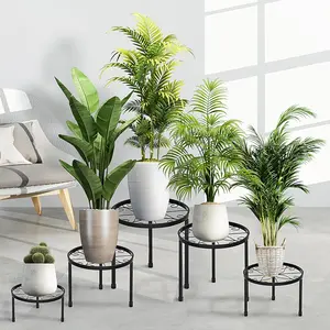 5-Pack Metal Plant Stands for Outdoor Indoor, Anti-Rust Iron Flower Pot Stand, Heavy Duty Plant Pot Shelf for Multiple Plant, Decoration Racks for Home, Patio & Garden