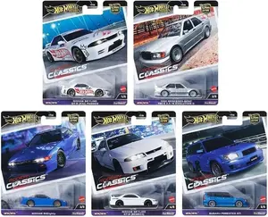 Modern Classics Die-Cast Cars Set, 5-Pack, Nissan Skyline GTR, Mercedes-Benz 190E, Subaru Forester STI, Limited Edition FPY86-961E