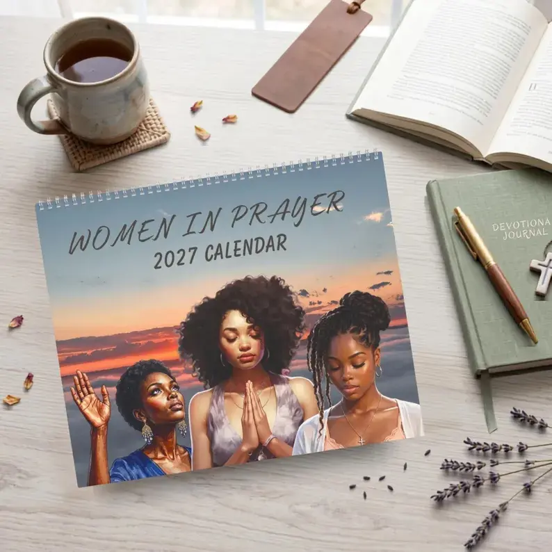 2027 Women in Prayer Wall Calendar, African American Christian Black Woman Gift, Bible Verse Calendars