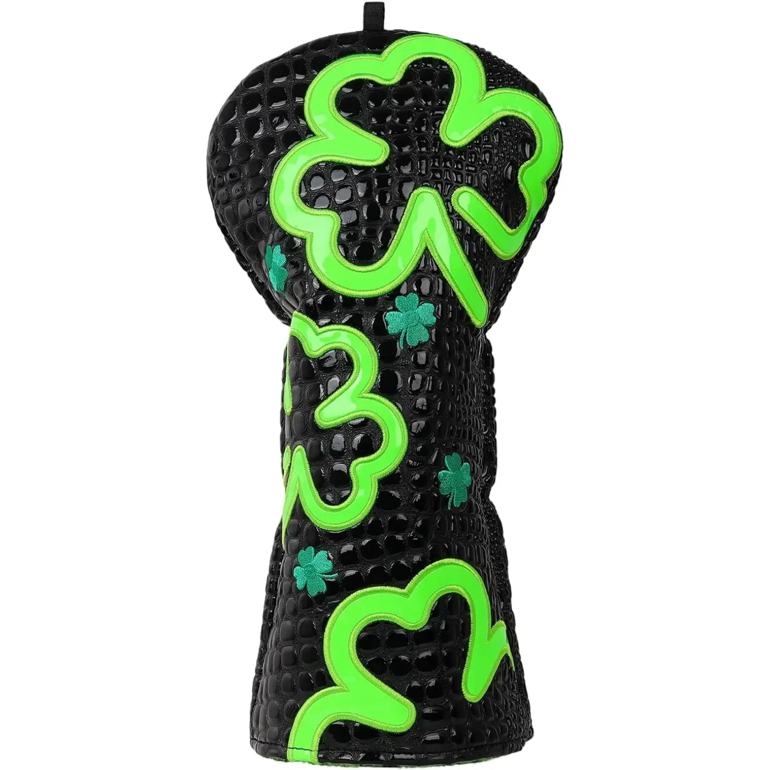 Craftsman Golf Lucky Clover Driver and Blade Putter Headcover, Premium Crocodile Pattern Leather, Stylish and Lucky