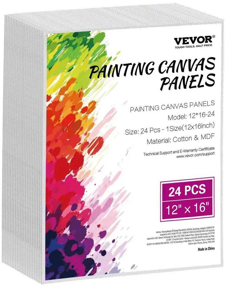 Canvas Boards for Painting 24 Pack 12 x 16 Inch Blank Canvases for Painting