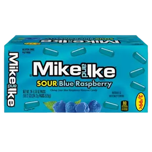 Mike and Ike Sour Blue Raspberry Candy, 0.78 Ounce Box (Pack of 24), Chewy Candy, Vending Machine Candy Snack Sweet