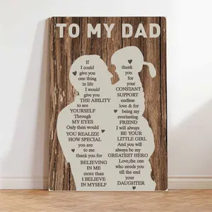 Heartfelt Father’s Day Tribute Canvas Art, Home Decor Poster with Optional Wooden Frame