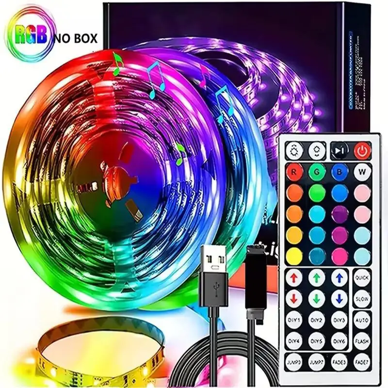 LED Strip Light, 1 Count RGB Color Changing Light Strip with Remote Control, USB Powered TV Background Light, Suitable for Bedroom, Living Room, Party