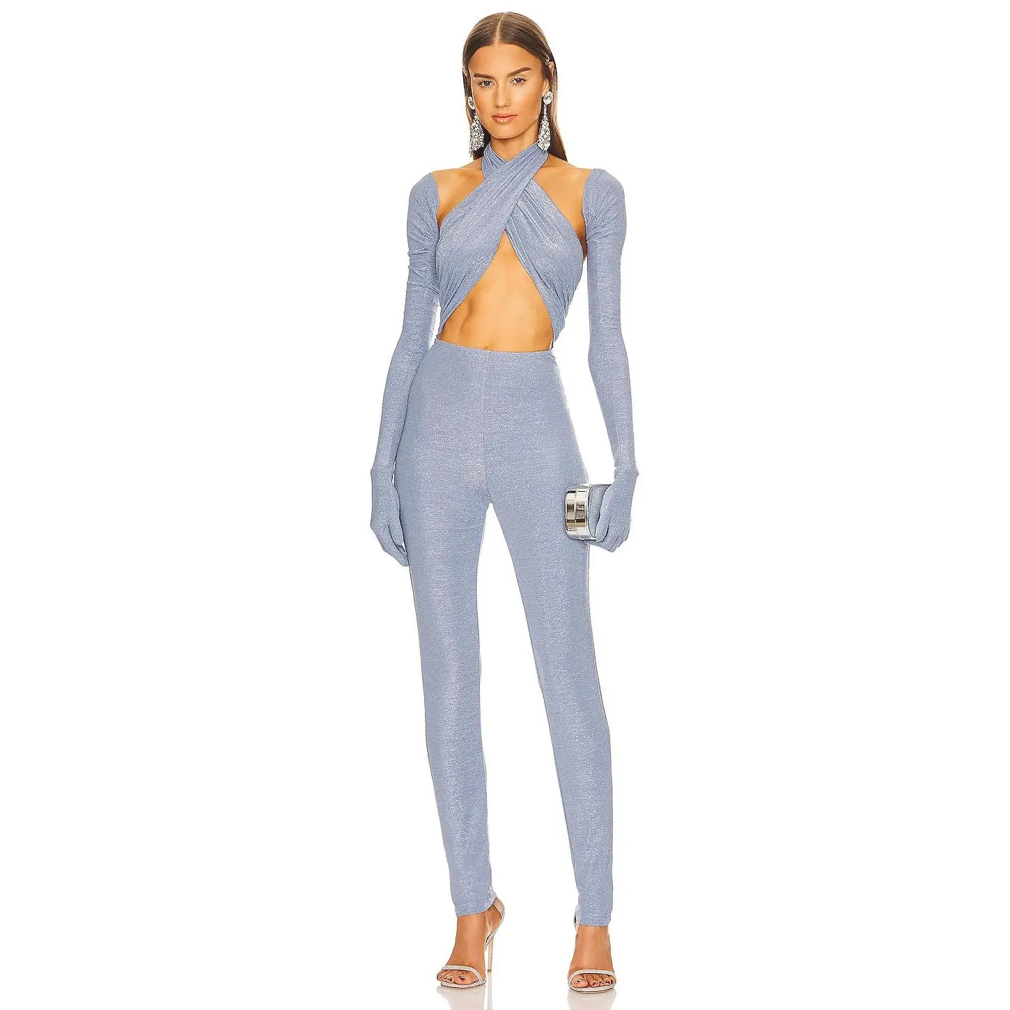 Glitter Wrap Jumpsuit