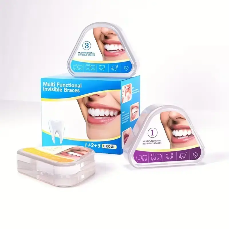 3-Stage 3 In 1 Dental Aligner Ortho Bundle Kit - Orthodontic Accessories Mouthpiece for Teeth/Jaw Straightening, 4-Step Easy Use & Clean, Lightweight Unscented TPE Material, Overnight Wear for Adults/Students, Travel-Friendly for Traveling, Smile Upgrade,