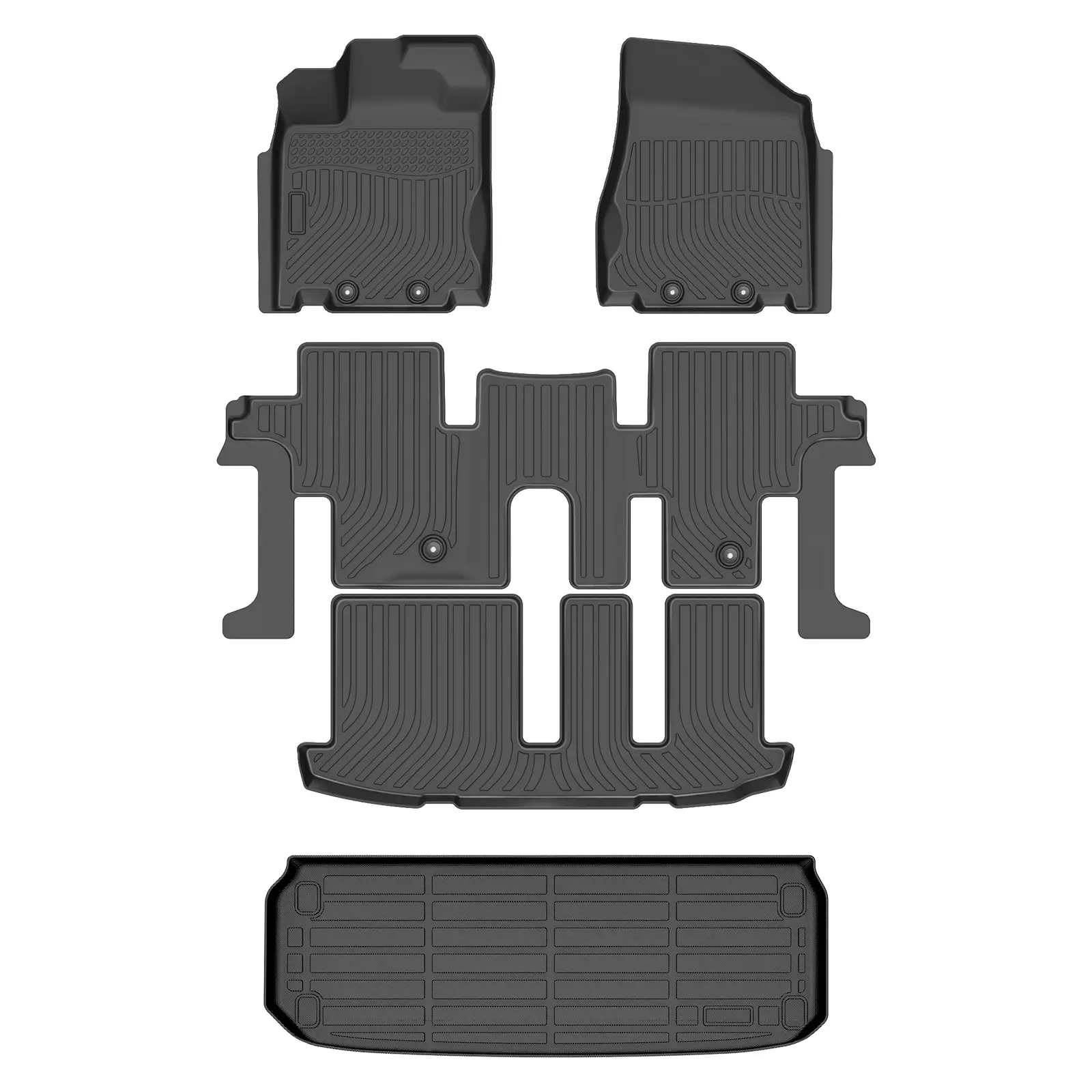KELCSEECS 2013-2021 Nissan Pathfinder 7 Seats & 2014-2020 Infiniti QX60 Floor Mats & Cargo Liners All-Weather TPE Front & Rear Row & Trunk Mats  Accessories Non-Slip Custom Fit Waterproof Easy Clean Eco-Friendly Safe Durable 3D Laser Scans