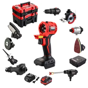 20V Cordless Combo Kit, 11-in-2 Cordless Multi-tool with Case,Drill Driver,Circular Saw,Recip Saw,Angle Grinder,Water Gun,Chain Saw,Leaf Blower Impact Drill, Sander with Accessories