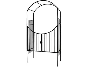 Gardman R356HG 49 x 96 x 24 in. Metal Garden Savannah Arch & Gate - Black