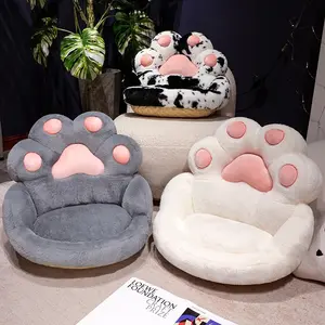 Cute Cat Paw Cushion Pillow, Soft Plush Round Seat Pad, Hip Cushion, Multicolor Faux Fur, Perfect Gift for Friends, Birthday, Holiday, New Year