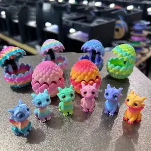 12-Pack Random Color 3D Printed Dragon Egg Set - Includes 6 Dragon Eggs+ 6 Mini Dragons, Desktop Ornaments, Holiday Decorations & Unique Party Gifts for Halloween, Easter, Christmas 2025 (Assorted Vibrant Colors) Figurine