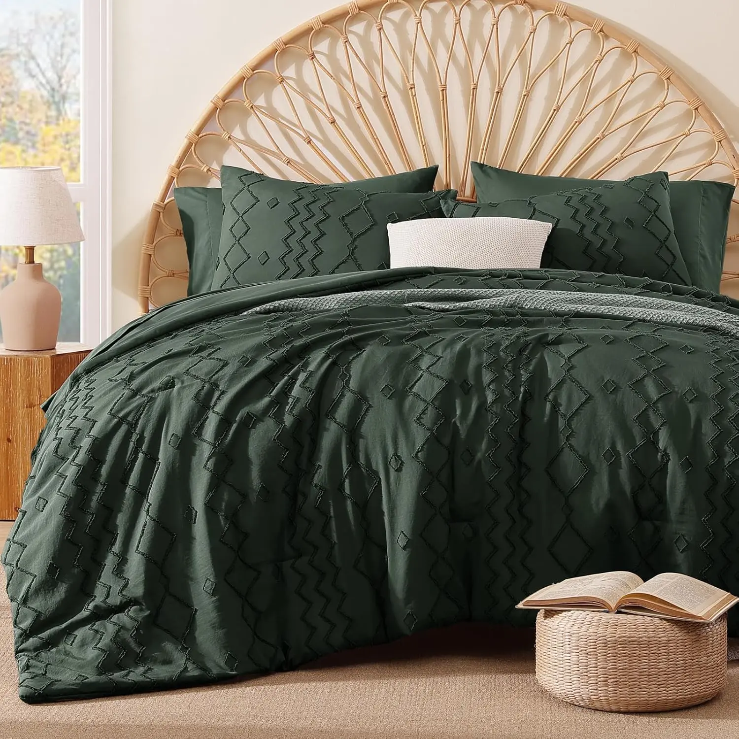 Dark Green-geometric Boho