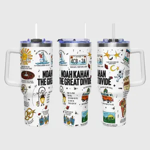 Noah Kahan The Great Divide 40oz Tumbler, Folk Concert Travel Mug, Indie Music Fan Stainless Steel Cup Gift