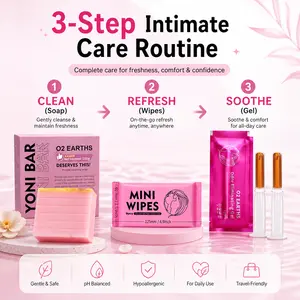 Véluna 3-Step Feminine Care Routine – pH Balanced Soap, Mini Wipes & Gel for Daily Freshness & Comfort