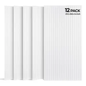 SODOCT 12 Pack Large Acoustic Panels, 47.2" X 23.6" X 0.4" Sound Proof Panels for Walls, High Density Sound Absorbing Panels for Home Studio & Office, White
