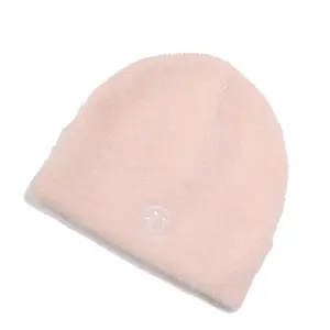 Aspen Mohair Fur Beanie Pink Lightweight