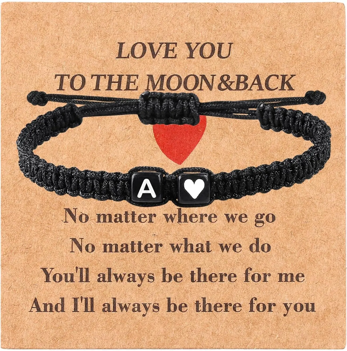 Valentines Day Gifts for Him Her Heart Love Letter Initial Matching Couple Bracelets for Women Men Teen Gifts Best Friend Graduation Birthday Gifts A-Z Braided Bracelet Son Daughter Dad Jewelry