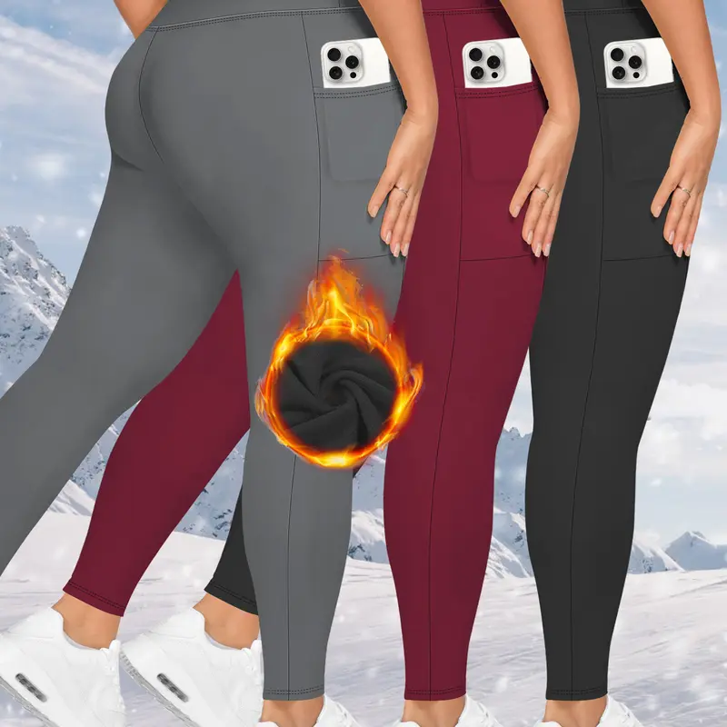 Ytech X 1/3/5Pack Leggings  Plus Size Fleece Lined Leggings with Pockets for Women High Waisted Warming Thermal Winter Yoga Pants for Workout Thick Leggings#TikTokShop#shopblackfriday#christmasgiftideas#blackfriday leggings