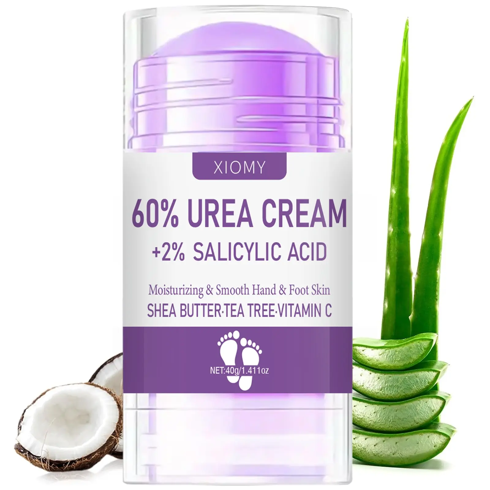 60% Urea Foot Care Cream, Hyaluronic Acid Hydrating Moisturizing Anti-Crack Moisture, Natural Ingredients Non-Greasy Formula, Gentle Low Sensitivity Safe, Suitable for Dry Heels, Foot Cream for Dry Feet