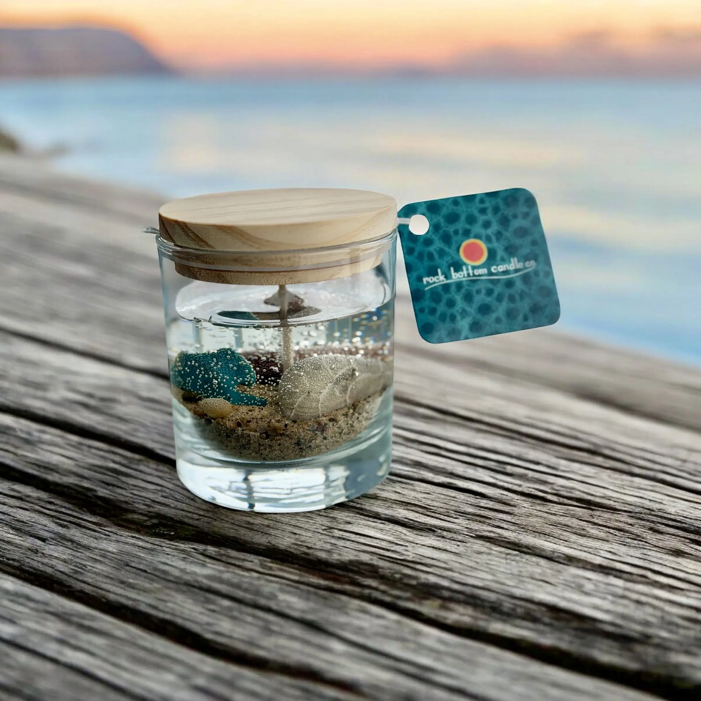 Petoskey Stone Rock Candle 10 oz 40 Hour Burn Time Michigan Spruce Scented for Home Decor with Natural Stone Accents