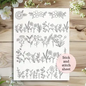 stick and stitch embroidery patterns, flower chains jacket patterns