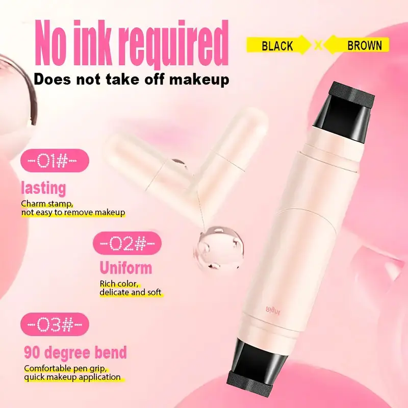 Waterproof Eyeliner Stamp Pen Black Brown Winged Eyeliner Tool Long Lasting Liquid Eyeliner Pencil for Cat Eye Makeup Easy Wing Stamp