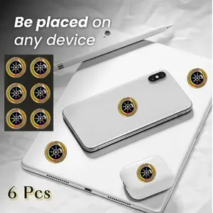 EMF-Reducing Stickers,Multi-Device Protective Stickers,Sleek Gold/ Finish for Phones,Laptops,AirPods,6pcs