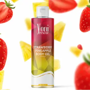 Strawberry Pineapple Body Oil, 8oz, with Apricot, Jojoba, Avocado Oils & Vitamin E Oil, Fast-Absorbing, Nourishes & Hydrates Skin, Body Care, Strawberry Pineapple Scented layer Fragrance Moisturizer Hydrating Moisturizing