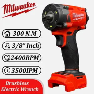 Milwaukee 3/8” Impact Wrench 300Nm Brushless Cordless Tool 2400RPM Power for Auto Repair & Tire Removal