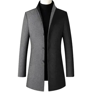 Trench Coat Korean Fashion Business Casual Stand Collar Long Jackets for Men 2025 Autumn Windbreaker Winter Coats