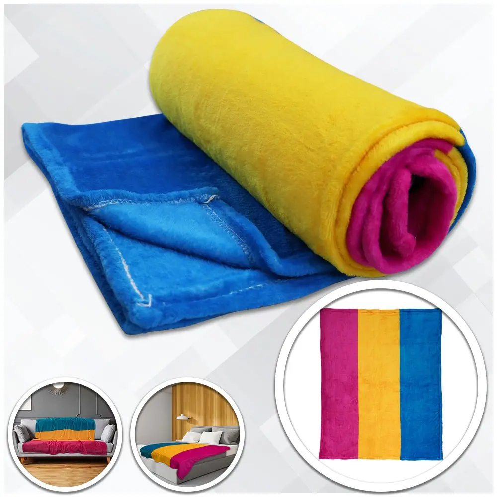 Pansexual Themed Soft Plush Material Blanket, 50x60in Bedding Throw, Blanket Gifts, Colorful Fuzzy Blanket