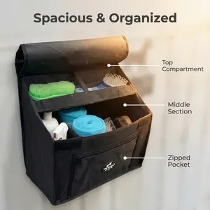 Framed Stall Front Bag Color Black Strong and Secure Stall Front Bag Easy Load Top Extra Pocket Storage Versatile Horse Gear Organizer