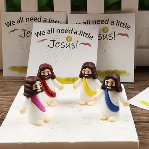4pcs Mini Jesus Figurines, Tabletop Decorations For Versatile Holiday Celebrations: Christmas, Easter, Halloween, Thanksgiving, Hanukkah Decorations, Multifunctional Christian Ornaments, Home Decor Accents, Stylish Religious Decor, Holiday Party Supplies