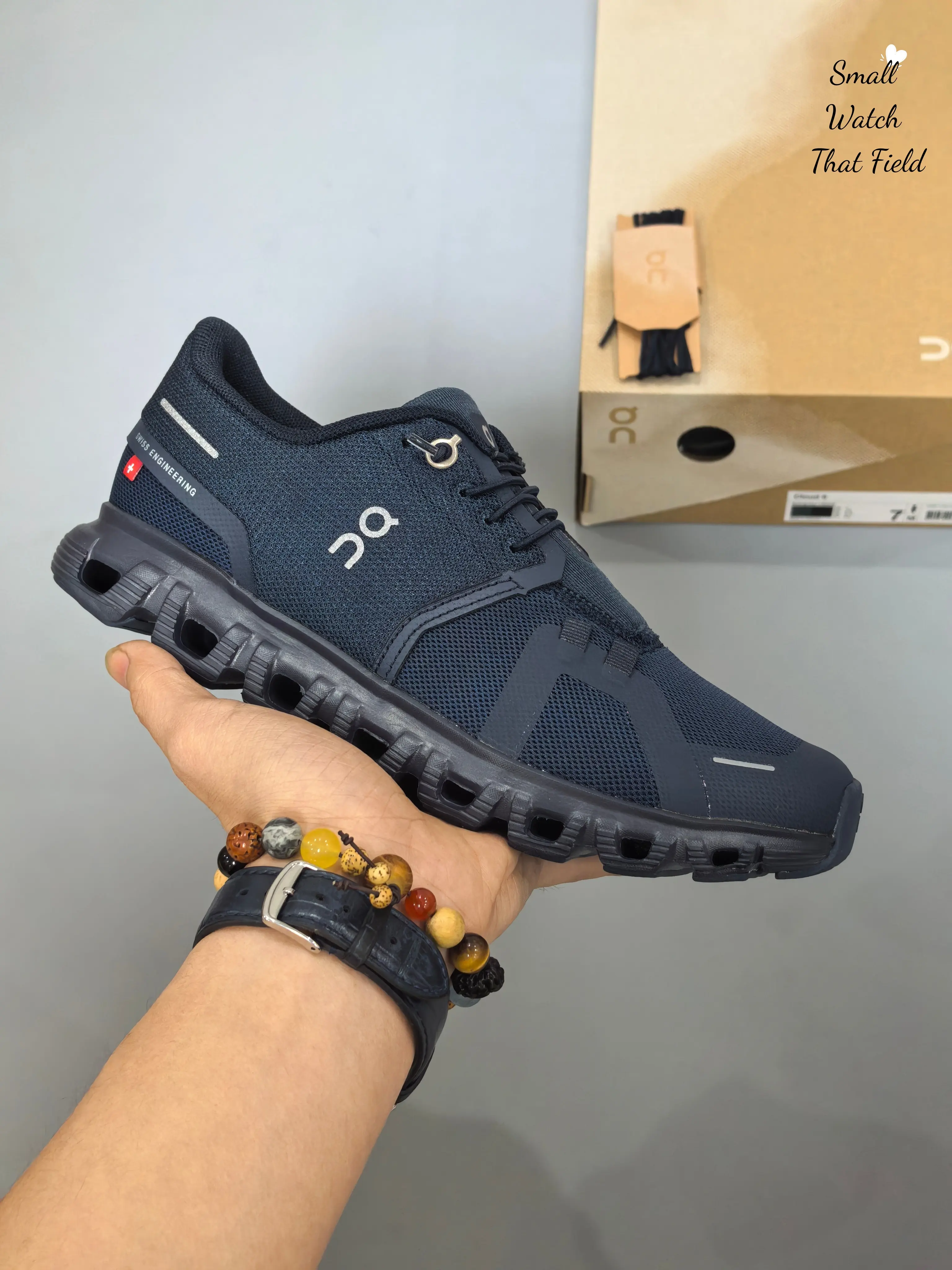 Navy Engineered Knit Mesh Lace-up Joggers Breathable Hollow Outsole Non Slip Shock Absorb Gym Cross-country Lightweight Casual Running Sneakers