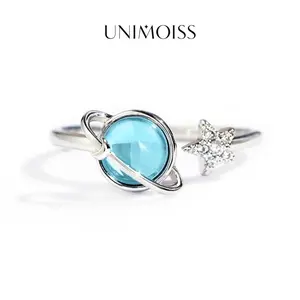 UniMoiss Dream Planet Star Ring Cubic Zirconia Jewelry Christmas Birthday Weddings Anniversaries Party Gift Daily Wear